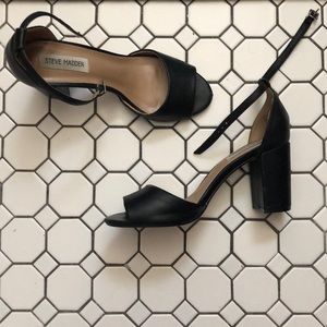 Black leather steve madden heels